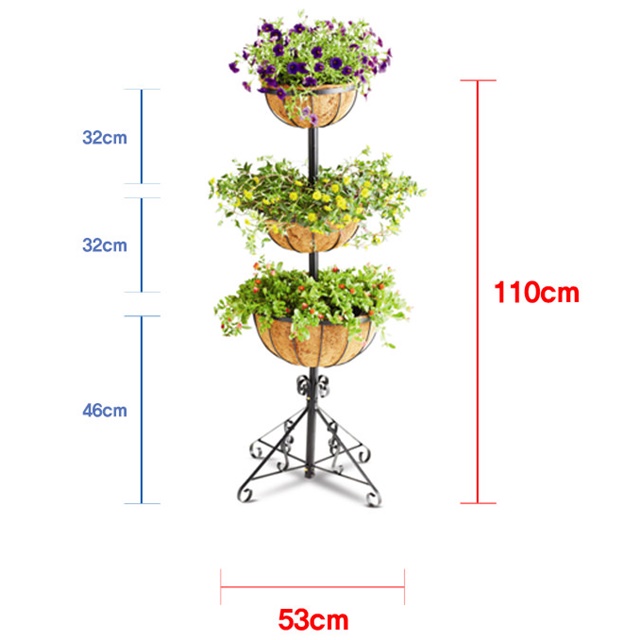 화분 3단 플라워 바스켓 타워 - 텃밭상자,채소화분,초화화분,관엽화분